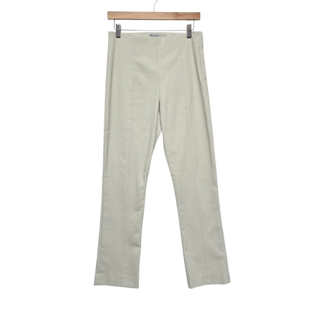 MM.LaFleur Womens Foster Pant Slim Straight Leg Beige High Rise Workwear Size 10